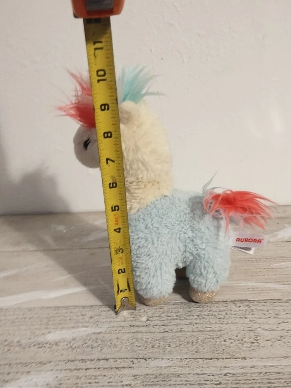Aurora Cute alpaca plush Toy pink and light blue